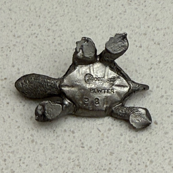 Vintage Spoontiques Tiny Pewter Turtle Figurine Miniature - Picture 7 of 9